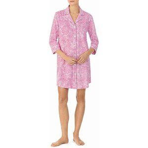 #Lauren Ralph Lauren Classic Notch Collar Button-Front Paisley Print